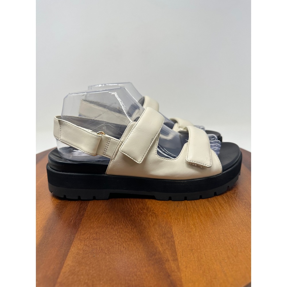 Vionic Marselle Platform Sandals Size 8.5 Cream Leather Lug Sole Strappy Comfort